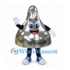 Chocolate Drop Mascot Costume with Silver Wrapper
