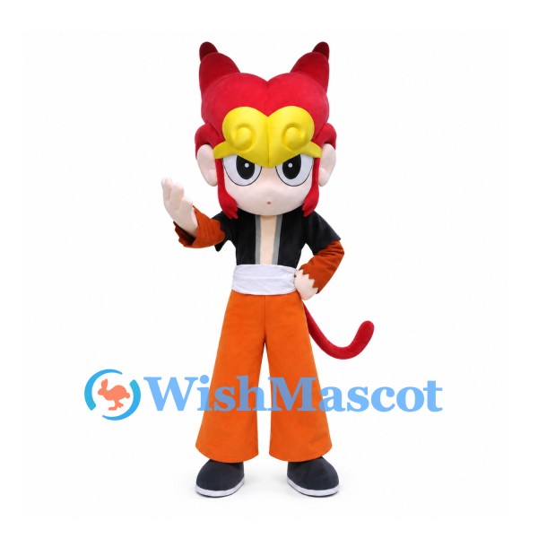 Monkey Mascot Costume with Red Hair and Orange Trousers