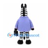 Zebra Mascot Costume with Lavender Shirt