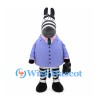 Zebra Mascot Costume with Lavender Shirt