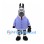 Zebra Mascot Costume with Lavender Shirt