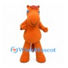 Horse Mascot Costume in Orange with Red Mane and Tail