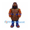 Warrior Mascot Costume with Brown Armor and Blue Boots