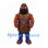 Warrior Mascot Costume with Brown Armor and Blue Boots