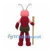 Cricket Mascot Costume in Burgundy with Long Antennae