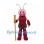 Cricket Mascot Costume in Burgundy with Long Antennae