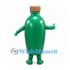 Bottle Mascot Costume in Green with Gold Cap