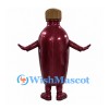 Bottle Mascot Costume in Burgundy with Gold Cap