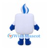Candle Mascot Costume in White with Blue Flame