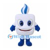 Candle Mascot Costume in White with Blue Flame