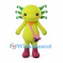 Axolotl Mascot Costume in Green with Pink Shoulder Bag
