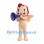 Angel Mascot Costume with Red Hair, Wings and Purple Horn