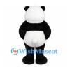Panda Mascot Costume in Black and White with Round Body