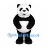 Panda Mascot Costume in Black and White with Round Body