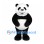 Panda Mascot Costume in Black and White with Round Body