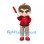 Boy Mascot Costume with Red Jacket and Candied Fruit Skewer
