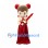 Girl Mascot Costume with Red Hair Buns and Traditional Long Skirt