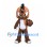 Dinosaur Mascot Costume in Brown with Orange Helmet