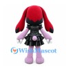 Rabbit Mascot Costume with Red Hair and Black Dress