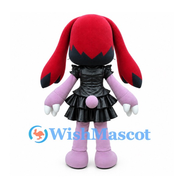 Rabbit Mascot Costume with Red Hair and Black Dress
