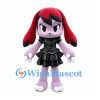 Rabbit Mascot Costume with Red Hair and Black Dress
