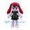 Rabbit Mascot Costume with Red Hair and Black Dress