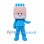 Boy Mascot Costume with Square Pink Head and Blue Outfit
