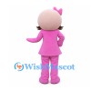 Girl Mascot Costume with Pink Bow and Matching Outfit
