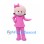 Girl Mascot Costume with Pink Bow and Matching Outfit