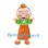 Girl Mascot Costume with Green Blouse and Long Orange Skirt