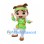 Boy Mascot Costume with Green Headband and Traditional Outfit