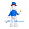 Rabbit Mascot Costume with Blue Top Hat, Jacket and Star Wand
