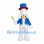 Rabbit Mascot Costume with Blue Top Hat, Jacket and Star Wand