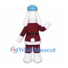 Rabbit Mascot Costume with Burgundy Snowflake Sweater and Shorts