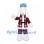 Rabbit Mascot Costume with Burgundy Snowflake Sweater and Shorts