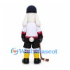 Rabbit Mascot Costume with White Hockey Shirt and Black Shorts