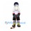 Rabbit Mascot Costume with White Hockey Shirt and Black Shorts