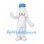 Rabbit Mascot Costume in White with Blue Plaid Cap