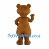Bear Mascot Costume in Brown with Cream Belly and Large Black Nose