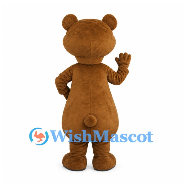 Bear Mascot Costume in Brown with Cream Belly and Large Black Nose