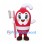 Toothpaste Mascot Costume in Red and White with Toothbrush Prop