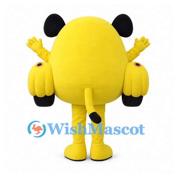 Dog Mascot Costume with Round Yellow Vehicle Body