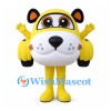 Dog Mascot Costume with Round Yellow Vehicle Body