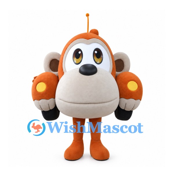 Monkey Mascot Costume with Orange Car Body and Long Tail