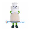 Bottle Mascot Costume in Cream with White Cap and Green Sleeves
