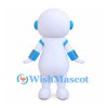 Robot Mascot Costume in White and Light Blue