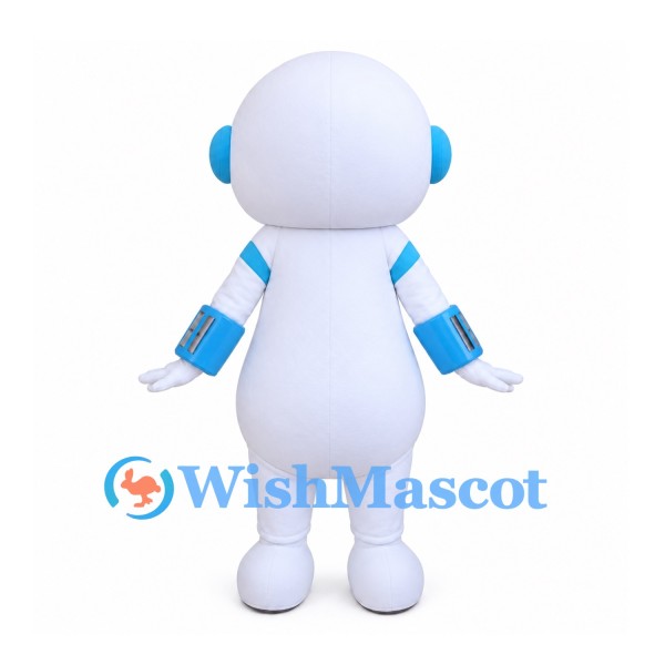 Robot Mascot Costume in White and Light Blue
