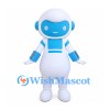 Robot Mascot Costume in White and Light Blue