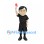 Referee Mascot Costume with Black Uniform and Red Card