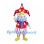 Clown Mascot Costume with Red Star Hat and Striped Trousers